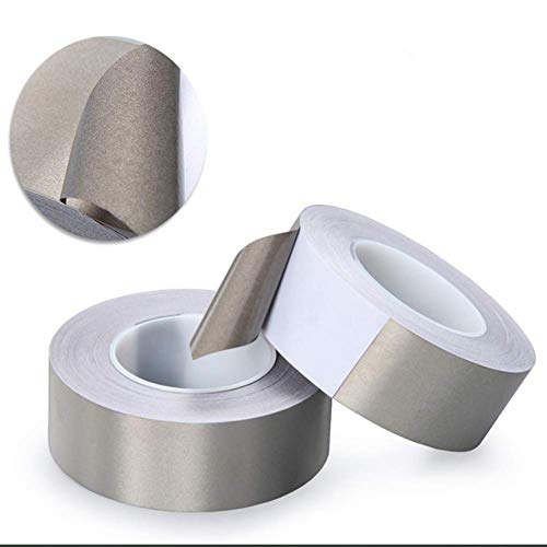 Missyoung GRAY-T-C-25-20 Silver Double Sided Conductive Adhesive Tape, 1In X 65Ft, High Shielding, Waterproof, For Emi Lf Emf Rfi Rfid Rf Signal Blocking thumb #1