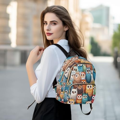Image of ALAZA Hipster Bird Owl Women Backpack Purse Ladies Fashion Shoulder Bag Daypack Travel Bag 7.5L