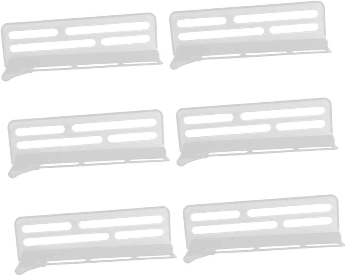 6pcs Adjustable Refrigerator Storage Dividers 10.22 Inch Sturdy Plastic Fridge Shelf Organizers with Clip-on Partition Boards for Home Kitchen Food and Beverage Separation