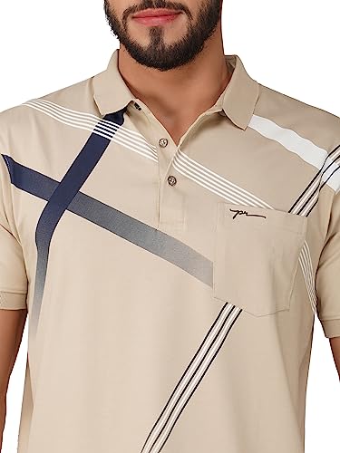 Image of PRORIDERS Half Sleeve Cotton Lycra Regular Fit Men's Polo with Snap Button and Pocket for Casual wear T-Shirt