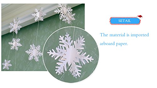Since 3D Card Paper Christmas White Snowflake Snowflake Paper Flowers Garland Banner For Wedding Holiday Festival Party Home Decor 3M #TOP2