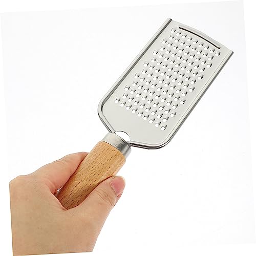 Set 2 piezas rallador de queso acero inoxidable con mango de madera miniatura 5