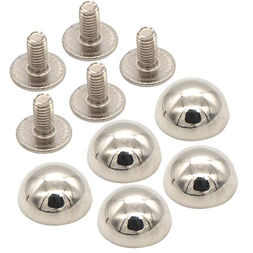TSUKURIRO 底鋲 丸型 10mm ネジ バッグ カバン 修理 レザークラフト DIY ハンドメイド パーツ (シルバー, 5個セット)