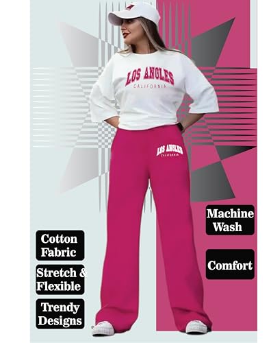 Image of My Swag Womens Printed Casual Co Ord Set T-Shirt & Trouser Outfit Night Suit Co Ord Set Comfortable Fit for Women & Girls