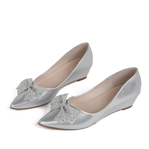 Women's Wedges Heels for Women Pumps Comfortable Closed Toe Dressy Shoes Women Pumps Wedge Shoes for Wedding Work Office Party 2 Inches2