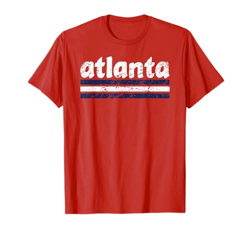 Atlanta Georgia Three Stripe Vintage Weathered T-Shirt