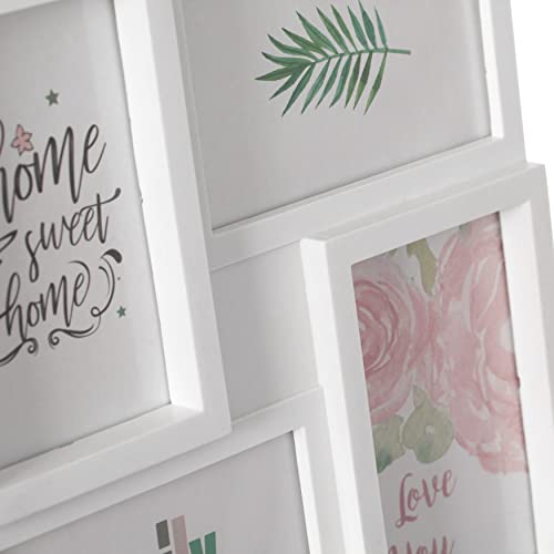 Decorative Modern Multi Photo Holder Tabletop And Wall Mounted And Freestanding Collage Frame For 4 Pictures 4 X 6 Inch, White #TOP3