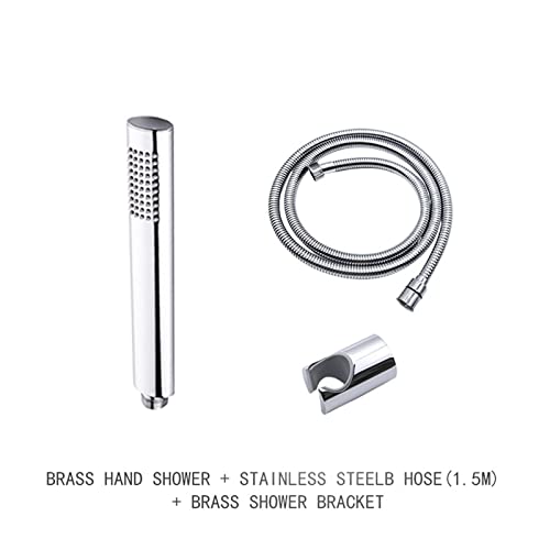 Pomme de douche à main en laiton chromé et son support fixe design