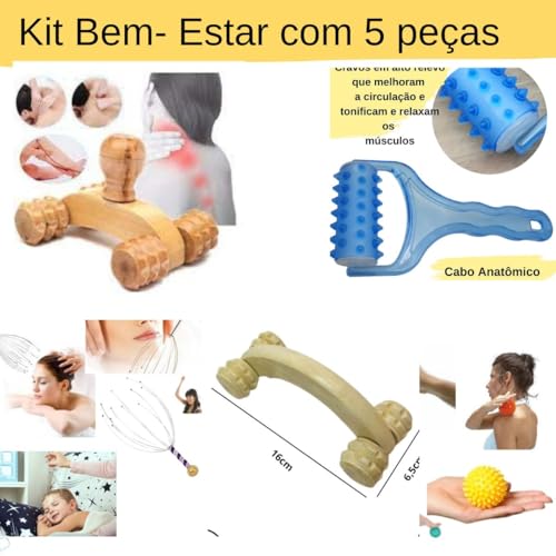 Massageadores De Madeira Para Corpo Pescoço Cabeça Ombro Braços Costas Pernas-Kit Para Fisioterapia