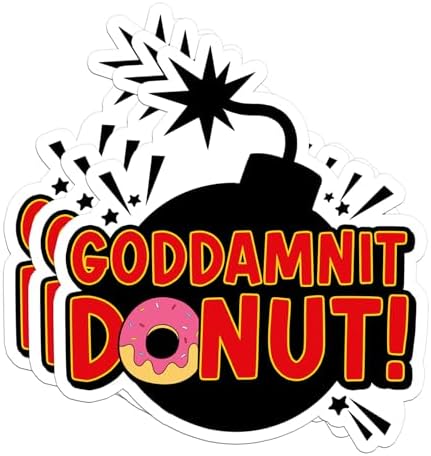 Amazon.com: 3 Pack Goddamnit Donut Sticker 3