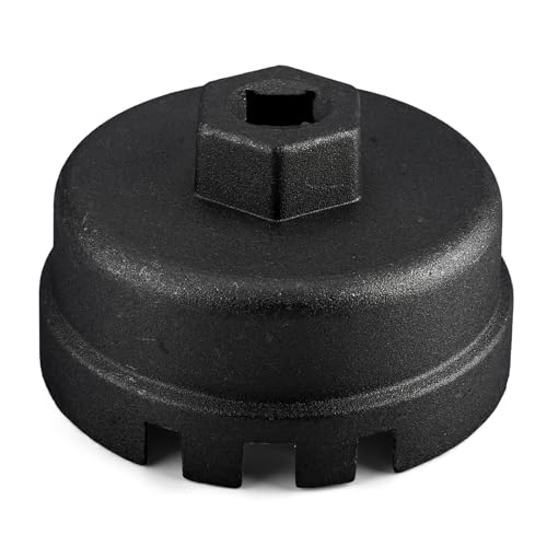 VAGCARS Chiave per filtro dell'olio, 14 scanalature, 6 fessure, strumento di rimozione del filtro dell'olio, chiave per tappo filtro olio in alluminio da 64 mm, compatibile con Toyota, 4 Runner, Prius