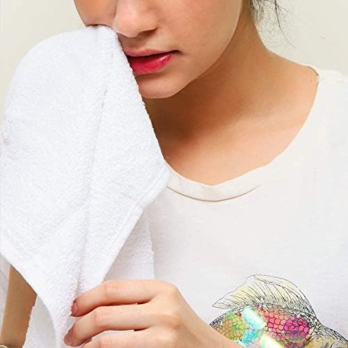 TOWELBAY 12 x Wash Cloths Set- (30 x 30 cm) 100% Egyptian Combed Cotton Flannel Face Towels for Hotel Spa Gym Makeup Remover Quick Dry And Absorbent (White)