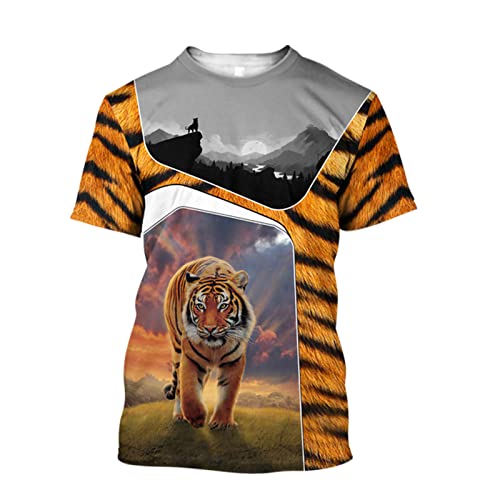 T-shirt tigre 3D Harajuku large XXL fini les hauts d'été trop serrés et chauds