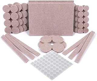 Furniture Felt Pads & Furniture Pads, Assorted Felt Pads & Clear Rubber Feet Bumpons. Chair Leg Floor Protectors with Strong Adhesion, 5mm Thick Floor Protector Pads for Increased Durability (124 Pack)