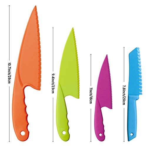 Motyawn Knives For Kids 8-Piece Nylon Kitchen Baking Knife Set, Perfect Toddler's Safe Knife, Lettuce Knife And Bread, Salad Kitchen Knives #TOP1