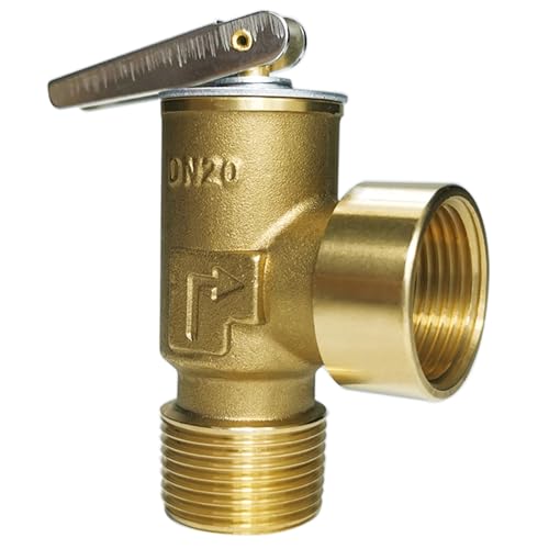150 PSI Water Heater Pressure Relief Valve 3/4" NPT Connection, Max Input 510,000 BTU/h, Thickened Brass Body with Stainless Steel Spring Pressure Release Valve, Use for Cold & Hot Water System