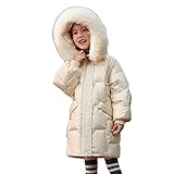 [KAPE1] 女の子 秋冬 ダウンコート ダウンジャケット 中綿ジャケット ファーフード付き 防寒 通園 通学 120 ダウン ロングコート キッズ 中綿コート 子供服 ガールズ 厚手 ホワイト アウター アウタドア 旅行 カジュアル お出かけ