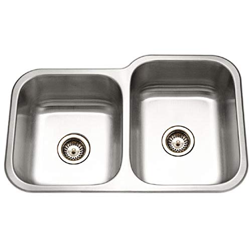 Houzer Ec-3208Sl-1 Elite Series Undermount Stainless Steel 60/40 Double Bowl Kitchen Sink, Small Bowl Left #TOP17