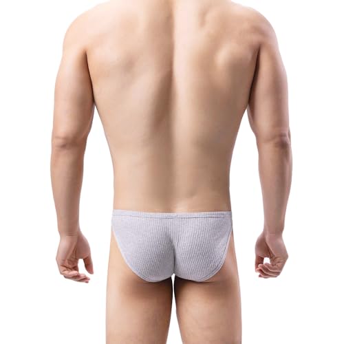 Men's Ribbed Briefs Underwear with Pouch Soft Breathable Sleep Lounge Lingerie for Men4