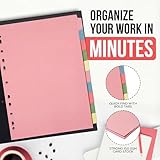 File Dividers A4, 10 Part Folder Dividers for Ring Binders & Lever Arch Files (5 Pack) Binder and Subject Dividers with Writeable Coloured Index Tabs - The Paper Shop - Image 2
