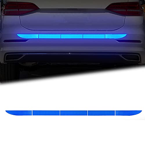BLAKAYA Reflective Rear Bumper Sticker Car Trunk Reflective Strips Diamond Grade Night Visibility Warning Tapes (6PCS Blue)
