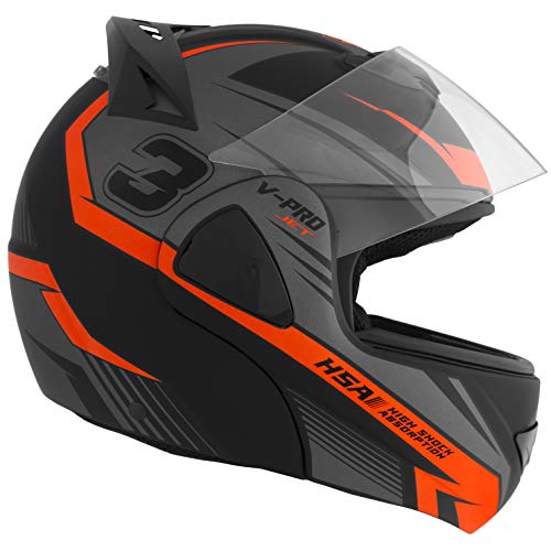 Pro Tork Capacete V-Pro Jet 3 Fosco 60 Preto/Laranja