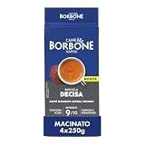 CAFFE' BORBONE Miscela Decisa, Caffè Macinato 1 kg, Ideale per Moka, Intensità 9/10, Corpo 8/10, Dolcezza 5/10, Acidità 3/10, Persistenza 9/10, con Note di Spezie e Cioccolato Fondente