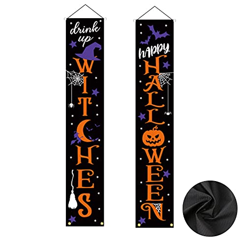 Banner Halloween, Banner Puerta Entrada Halloween, Banner Fiesta Halloween, Fiestas Temáticas Halloween, Exterior, Interior, Bienvenido a las Decoraciones de Pared de la Puerta