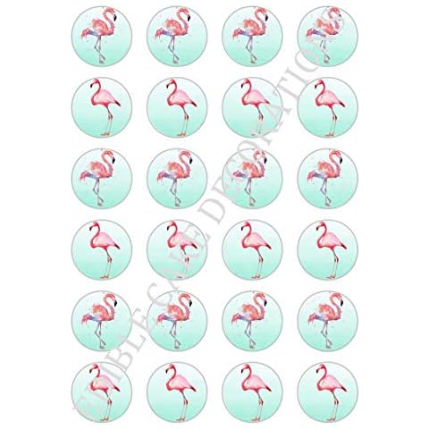 30 Edible Flamingo Cupcake Toppers Decorations Cover