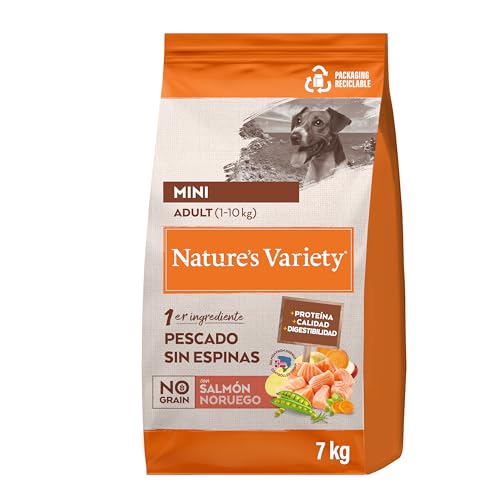 Nature's Variety No Grain Pienso para Perros Adultos con Mini con Salm&oacute;n Noruego - 7kg, El embalaje puede variar (cambio de dise&ntilde;o)