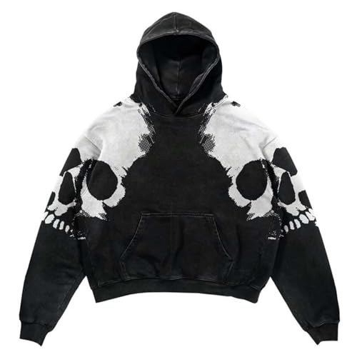 Image of Generisch Women's Print Hoodie, Long Sleeve Casual Hoodie for Streetwear, Fashion Sports Jacket, black, S