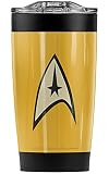 LOGOVISION Star Trek Star Trek Command Uniform Stainless Steel Tumbler 20 oz Coffee Travel Mug/Cup, Vacuum Insulated & Double Wall with Leakproof Sliding Lid | Great for Hot Drinks and Cold Beverages