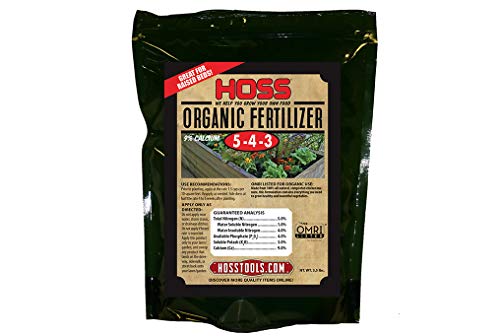 HOSS Complete Organic Fertilizer | 5-4 - 3 Plus 9% Calcium | Great for Vegetable Gardens | OMRI Certified for Organic Growing (1, 3.5 lbs)