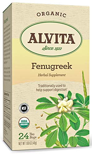 Alvita Organic Fenugreek Herbal Tea - Made with Premium Quality Organic Fenugreek Seeds, And Mild Bitter Flavor, 24 Tea Bags
