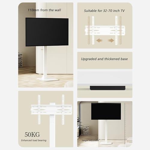 Support TV Universel avec Gestion des Câbles Intégrée et Structure Compacte Robuste - 4