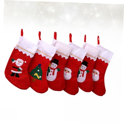 6 Unidades meias de doces de natal decoração da árvore de natal sacos de doces de natal meias doces