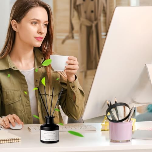 Difusor de aroma de baño, palitos perfumados en aceite - difusor de aceite de 50 ml,Conjunto difusor de aromaterapia natural, difusor de aceite de fragancia de larga duración para el hogar con 4 palos - imagen 2