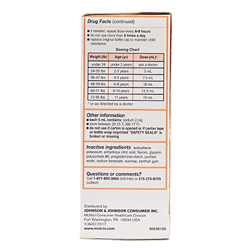 Motrin Children's Ibuprofen Oral Suspension Original Berry Flavor - 4 Oz, Pack Of 2 #TOP3