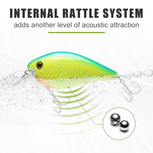 Image of TRUSCEND Easy Catch Crankbait with BKK Hooks, Shallow or Deep Diving Crank Bait Fishing Lures for Bass Pike Walleye, Unipue Wobble Design for More Bites, Vibe Lipless Crankbaits Freshwater Saltwater