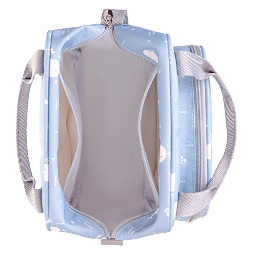 Combo com Bolsa Grande e Pequena Pirulitando Fundo do Mar Azul