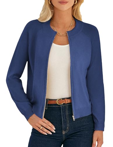 Image of GRACE KARIN Womens Long Sleeve Zip Up Cardigan Sweaters Lightweight Sweater Jacket Knitted Fashion Clothes