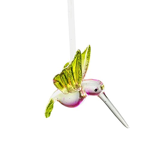Hummingbirds with Glitter Accents - Set of 3 - Hanging Decorative Ornaments - Ribbon Attached for Hanging - Each Bird Measures 2 3/8" Long x 1.25" Wide