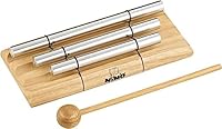 Nino Percussion Energy Chimes Musikinstrument – mit 3 Klangstäben – inklusive Schlägel – für Kinder ab 3 Jahren – Holz und Aluminium, Natur (NINO580)