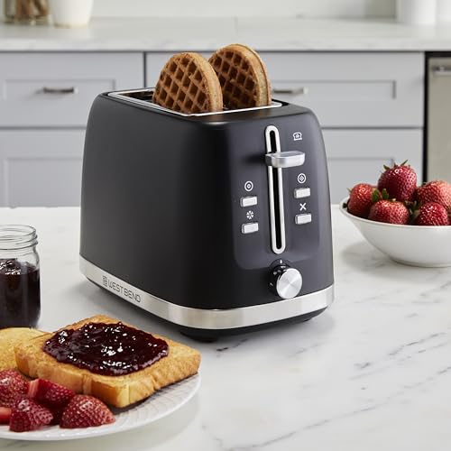 Image of West Bend Toaster 2-Slice Extra-Wide and Deep Slots with 3 Functions and 7 Shade Settings Manual Toast Lift Lever Auto Shut-Off and Removable Crumb Tray, 750-Watts, Black