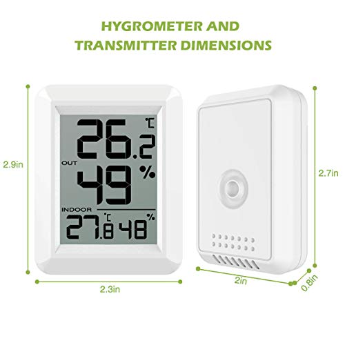Keekit Indoor Outdoor Thermometer, Temperature Humidity Monitor With Wireless Sensor, Digital Hygrometer Gauge With Lcd Screen, ℃/℉ Switch For Home, Office, Bedroom, Baby Room, Kitchen #TOP5