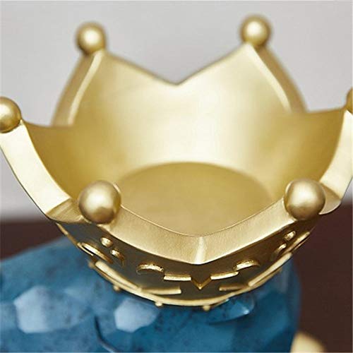 Statues Sculpture Figurines Statuettes,Creative Resin Crown Rhino Sundries Holder Candy Box Animal Figurines Ornament Collectible,Home Crafts Desktop Art Décor Statuettes For Living Room Office Ind #TOP5
