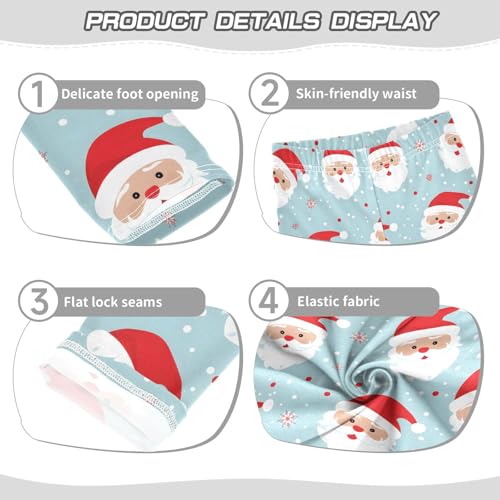 Polka Dot Santa Claus Blue Girls Leggings Ultra Soft Compression Yoga Gym Pants for Kids 4-10T3