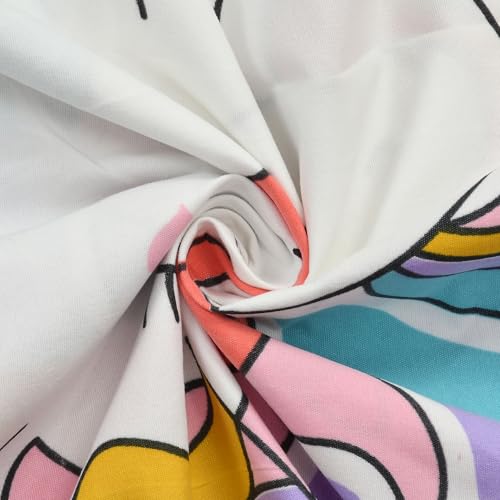 Image of Unicorn Combo Bedsheet Set with Comforter for Kids | Soft & Cozy Bedding Set | Lightweight Pillow | Cute Unicorn Print Single Bed 1 Bed Sheet abd 1 Pillow Cover