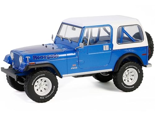 Modelo a Escala 1:18 Jeep CJ-7 Renegade Azul miniatura 1