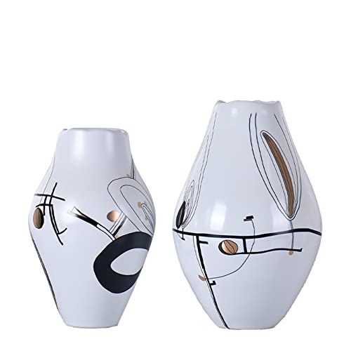 Modern Decorative Vase, Hand Painted Vase Set of 2，vase Set